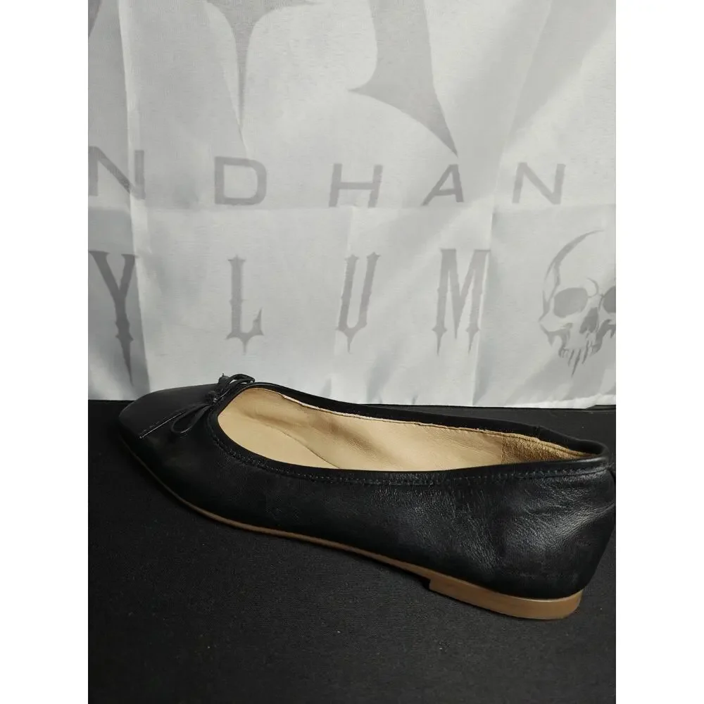 BERNARDO Women's Size 6 Gwynn Leather Bow Ballerina Flats New $198